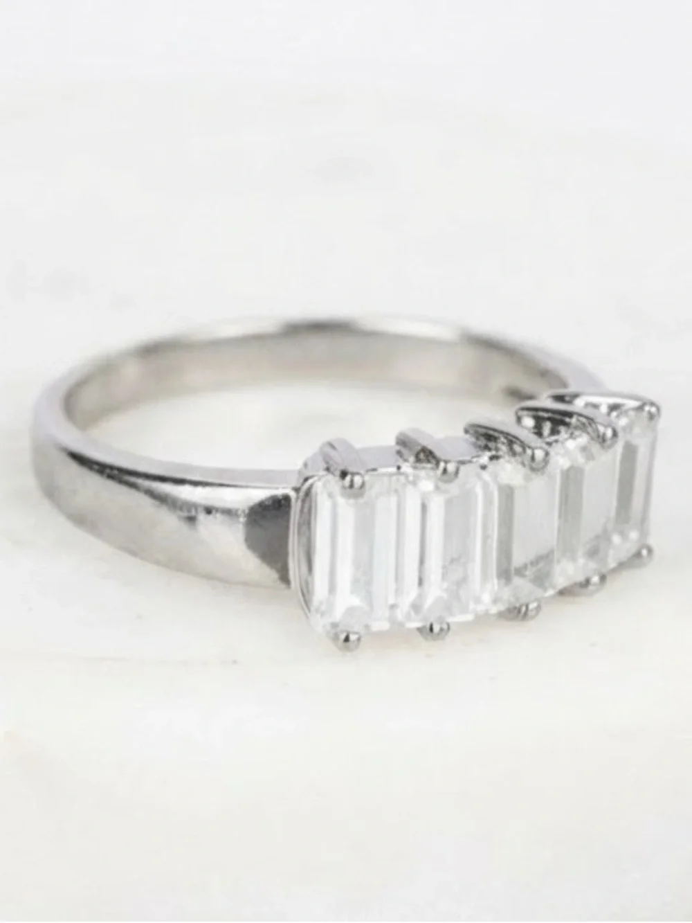 Crystal Avenue Romantic Night Cubic Zirconia Silver Tone Ring (NWT)- Size: 8 3/4